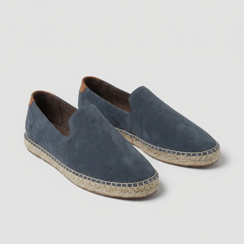 Teddy Relaxed Fit Slip-On Espadrilles | Jute Trim Contrast Heel Espadrilles