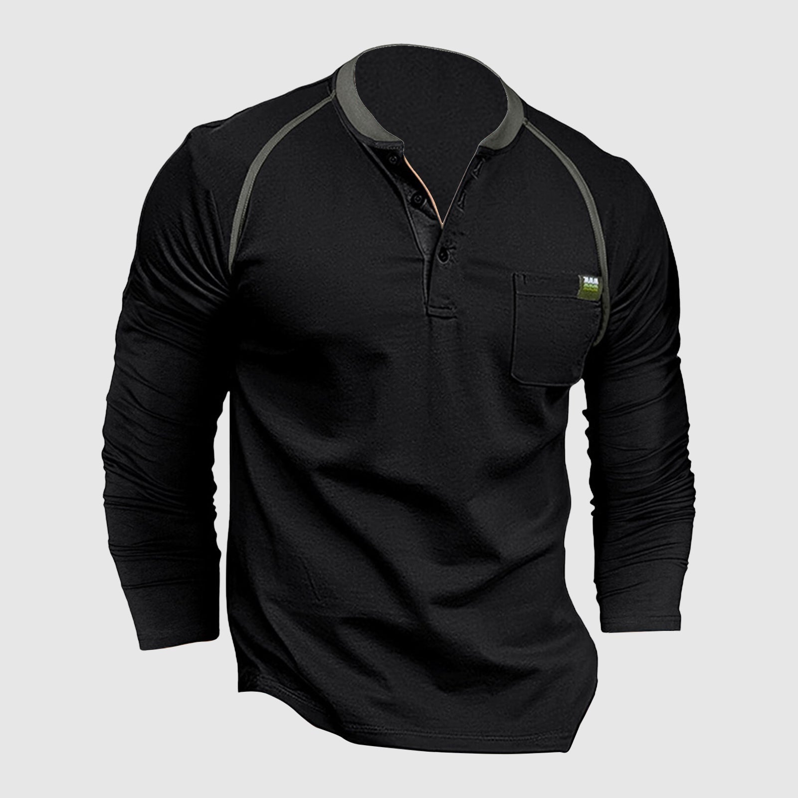 Theodore Cotton Henley Shirt | Relaxed Fit Button Front Shirt