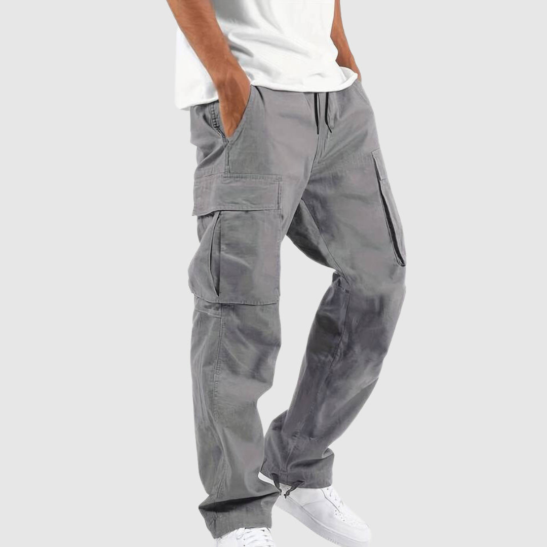 Theodore Cotton Relaxed Fit Cargo Pants | Drawstring Waist Cargo Pants ...