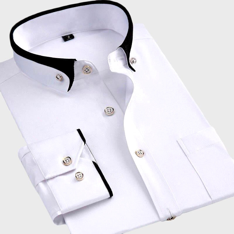 Theodore Dress Shirt | Point Collar Chest Pocket Shirt