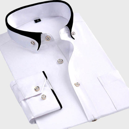 Theodore Dress Shirt | Point Collar Chest Pocket Shirt