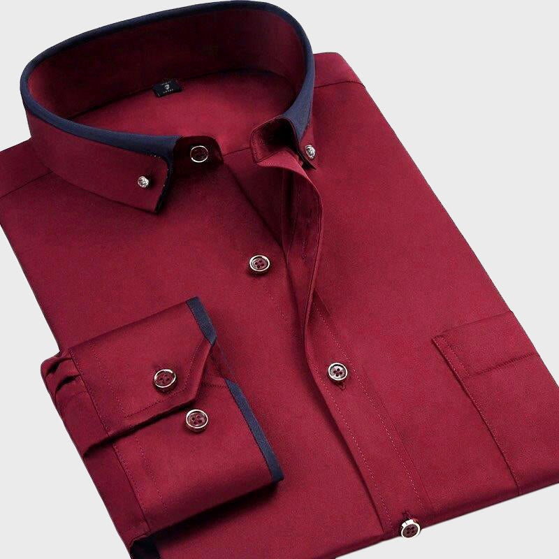 Theodore Dress Shirt | Point Collar Chest Pocket Shirt