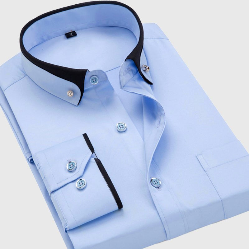 Theodore Dress Shirt | Point Collar Chest Pocket Shirt