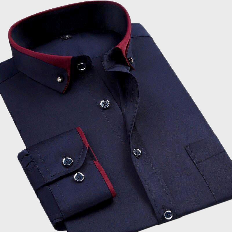 Theodore Dress Shirt | Point Collar Chest Pocket Shirt