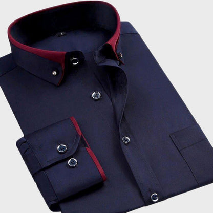 Theodore Dress Shirt | Point Collar Chest Pocket Shirt