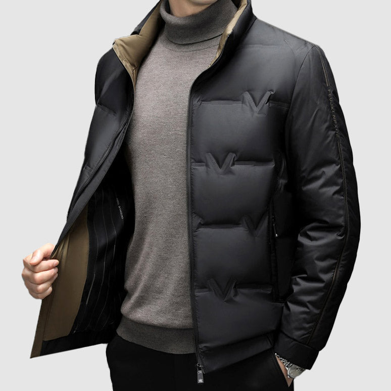 Theodore Puffer Jacket | Quilted Stand-Up Collar Jacket