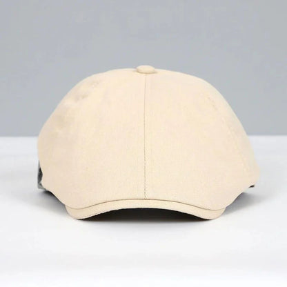 Harry Structured Flat Cap | Solid Short Brim Flat Cap