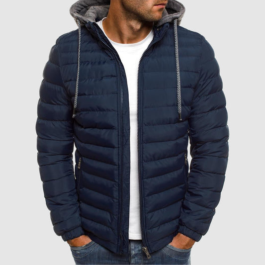 Thomas Nylon Puffer Jacket | Hooded Quilted Zip Front Jacket