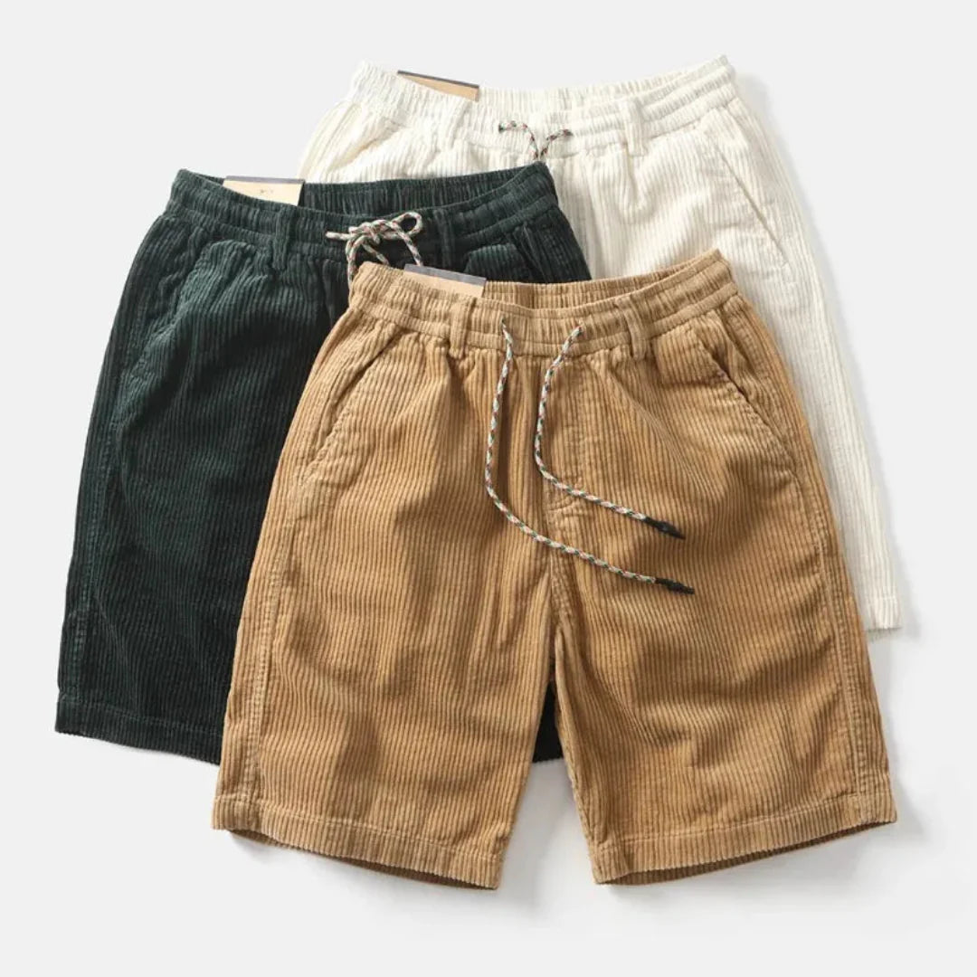 Jack Relaxed Fit Corduroy Shorts | Drawstring Waist Side Pockets Shorts