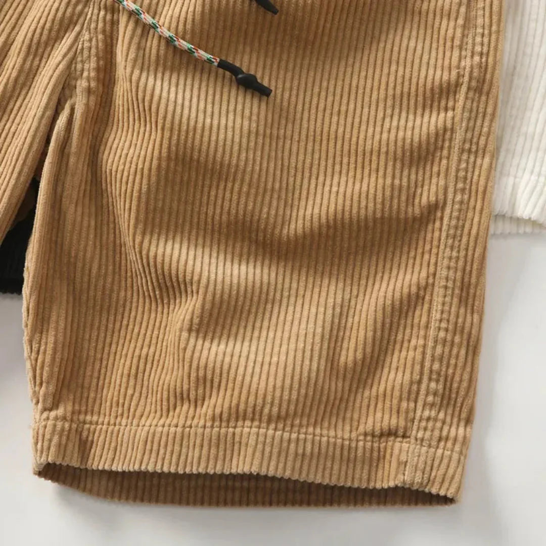 Jack Relaxed Fit Corduroy Shorts | Drawstring Waist Side Pockets Shorts