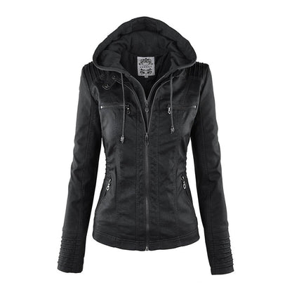 Florence Leather Hooded Biker Jacket | Fitted Casual Jacket