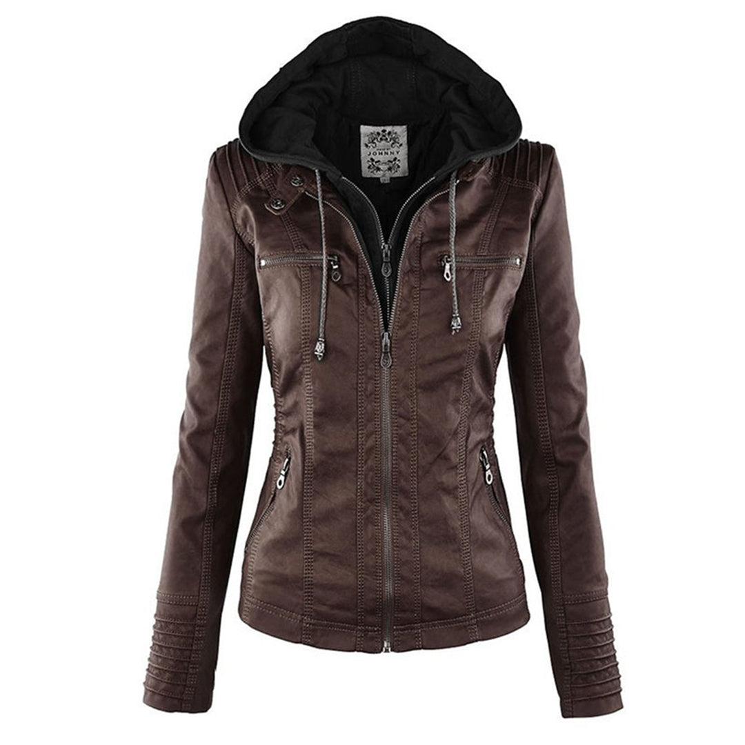 Florence Leather Hooded Biker Jacket | Fitted Casual Jacket