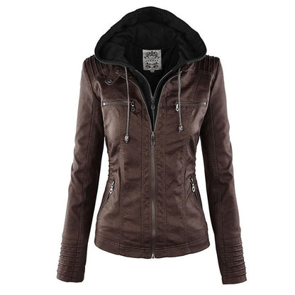 Florence Leather Hooded Biker Jacket | Fitted Casual Jacket