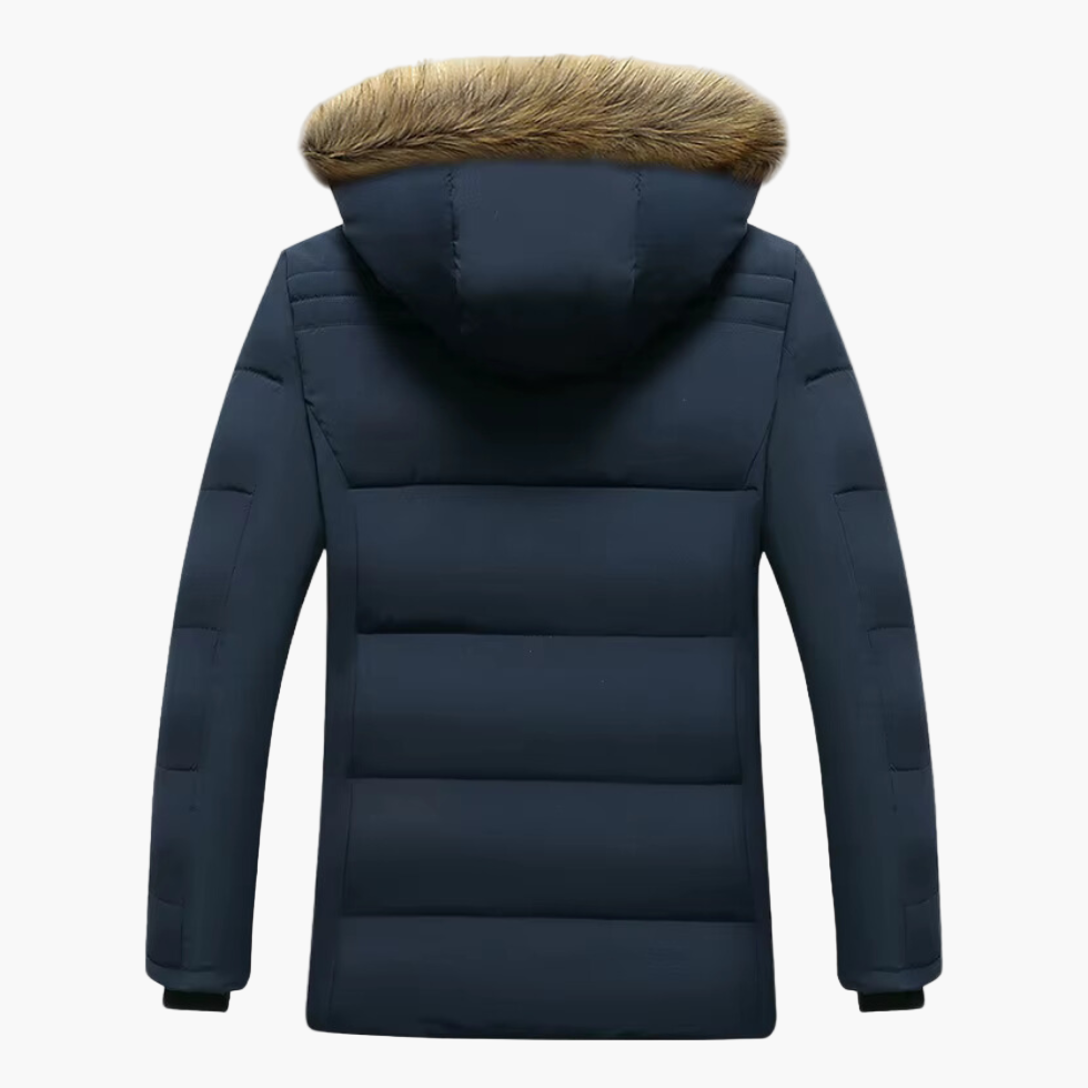 Oscar Hooded Puffer Jacket | Fur Trimmed Mid-Thigh Length Jacket