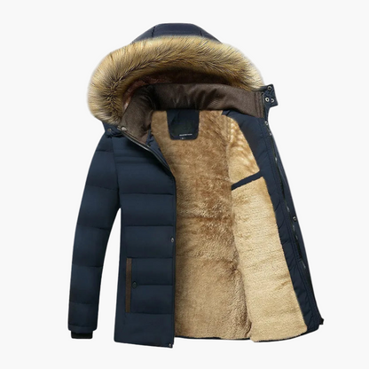 Oscar Hooded Puffer Jacket | Fur Trimmed Mid-Thigh Length Jacket