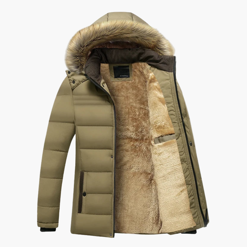 Oscar Hooded Puffer Jacket | Fur Trimmed Mid-Thigh Length Jacket
