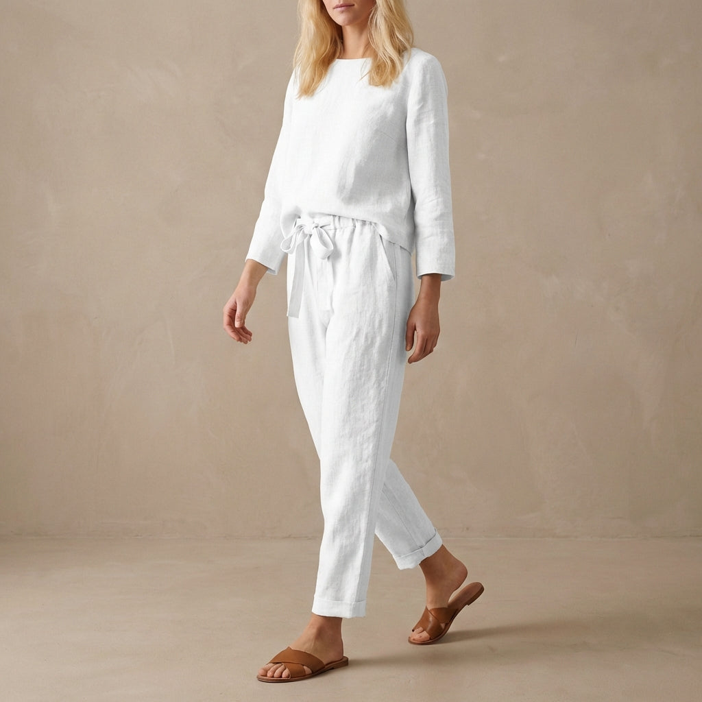 Women's Loungewear Set - Relaxed Fit - Blouse & Pants