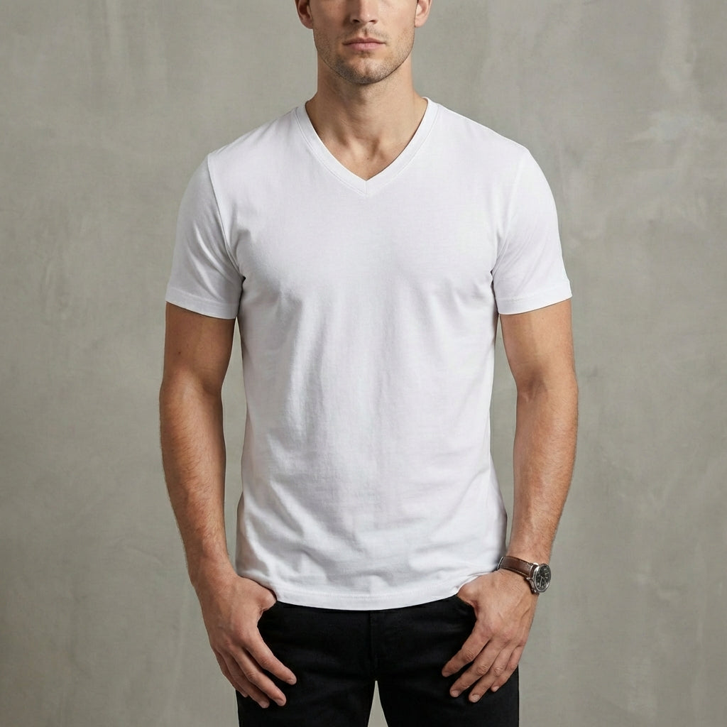 Jack Regular Fit V-Neck T-Shirt | Solid Colour Casual T-shirt