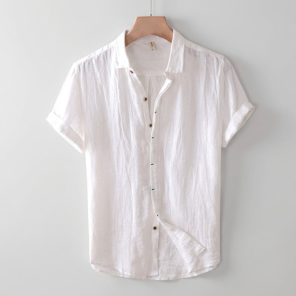 Leandro Relaxed Fit Short Sleeve Shirt | Collared Button Front Shirt