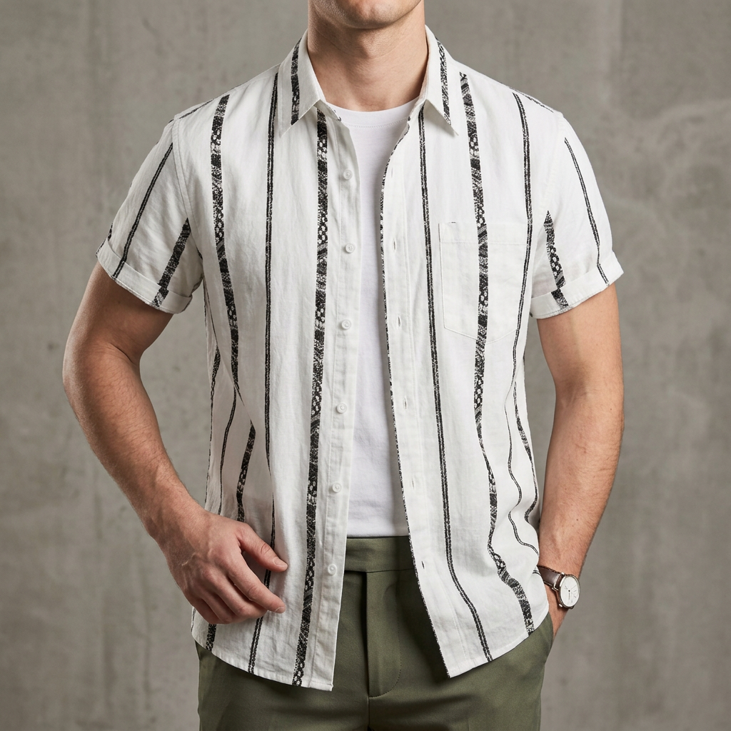Joshua Relaxed Fit Button-Up Shirt | Striped Casual Shirt