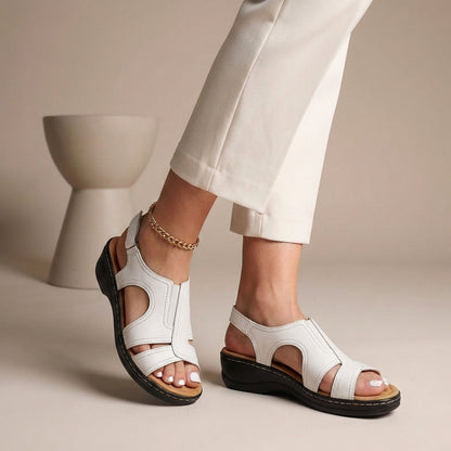 Viola Orthopedic Open-Toe Sandals | Cut-Out Details Wedge Heel Sandals