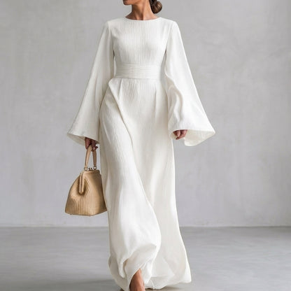 Isabella Flowy Maxi Dress | Square Neck Bell Sleeve Dress