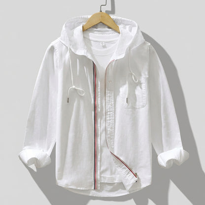 Harry Relaxed Fit Hooded Shirt | Zipper Closure Hip-Length Shirt