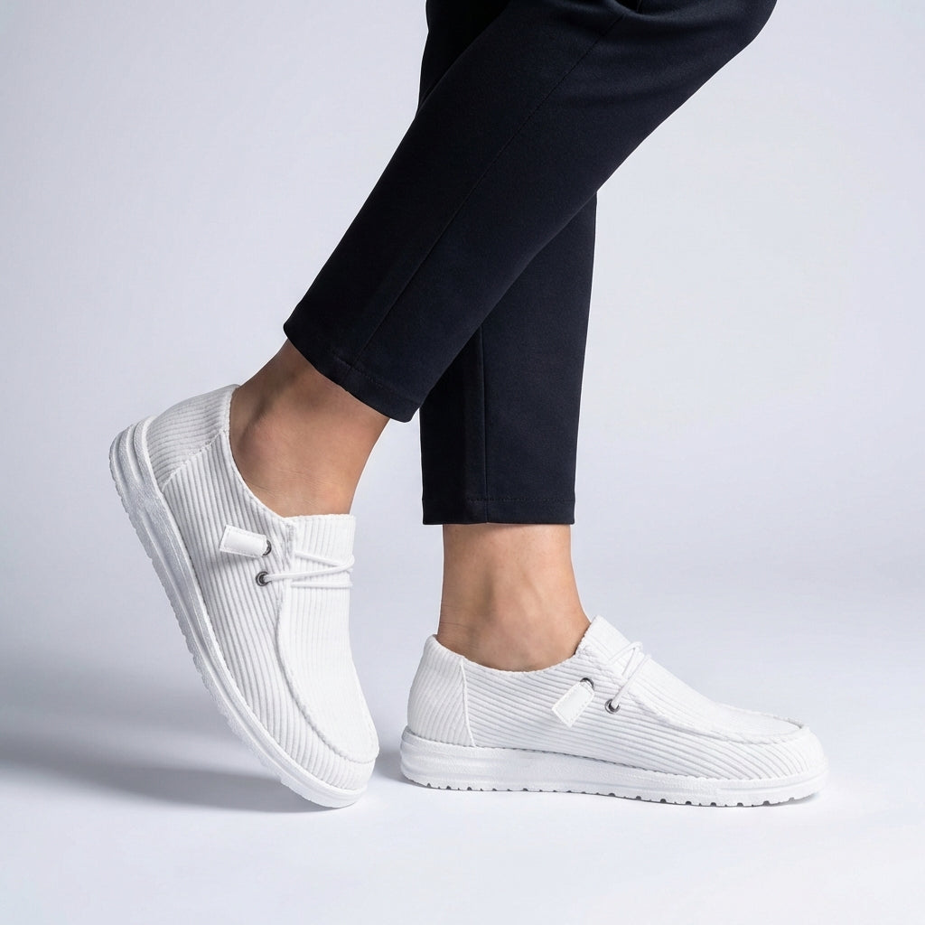 Isla Low-Cut Slip-On Shoes | Ribbed Lace Detail Slip-On Shoes