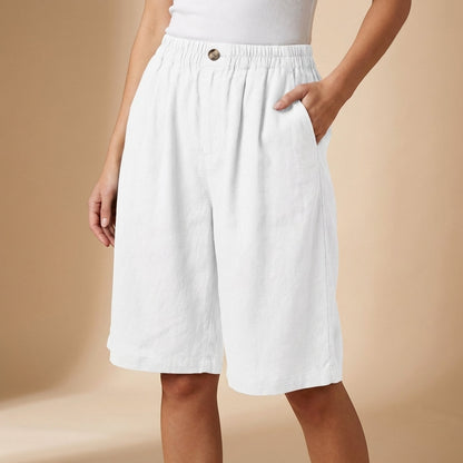 Amelia Relaxed Fit Shorts | Elastic Waist Pockets Shorts
