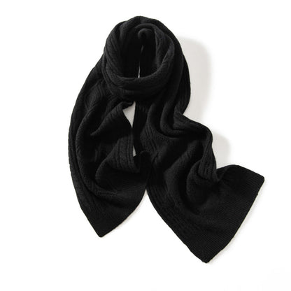 Amelia Draped Scarf | Cable Knit Long Ribbed Edges Scarf