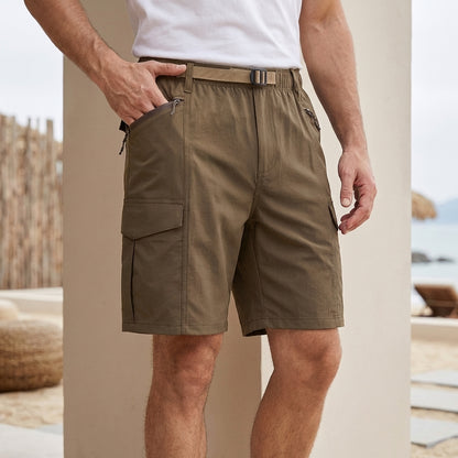 Theodore Loose Fit Shorts | Cargo Pockets Buckle Closure Shorts