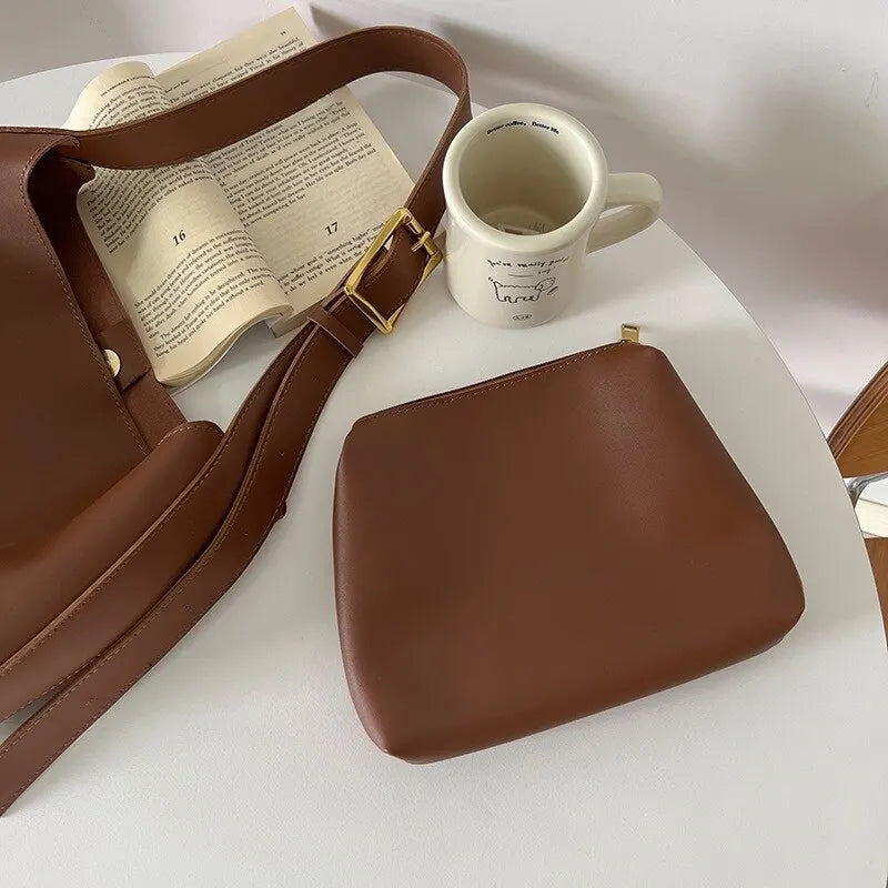 Isla Soft Structure Shoulder Bag | Minimalist Design Gold-Tone Shoulder Bag