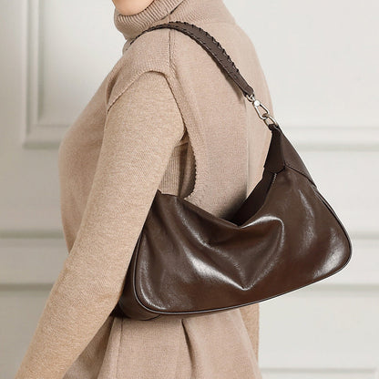Sophia Hobo Silhouette Short-Handle Shoulder Bag | Braided Strap Silver-Tone Short-Handle Shoulder Bag