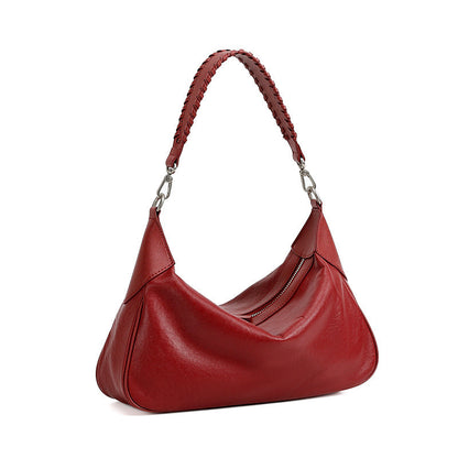 Sophia Hobo Silhouette Short-Handle Shoulder Bag | Braided Strap Silver-Tone Short-Handle Shoulder Bag
