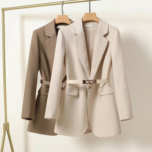 Women’s Blazer – Relaxed Fit – Tailored Waist – Belted – Single Button – Smart Casual