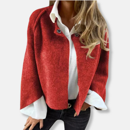 Women’s Cardigan – Oversized Loose Fit – Soft Knit – Collarless Open Front – Long Sleeve