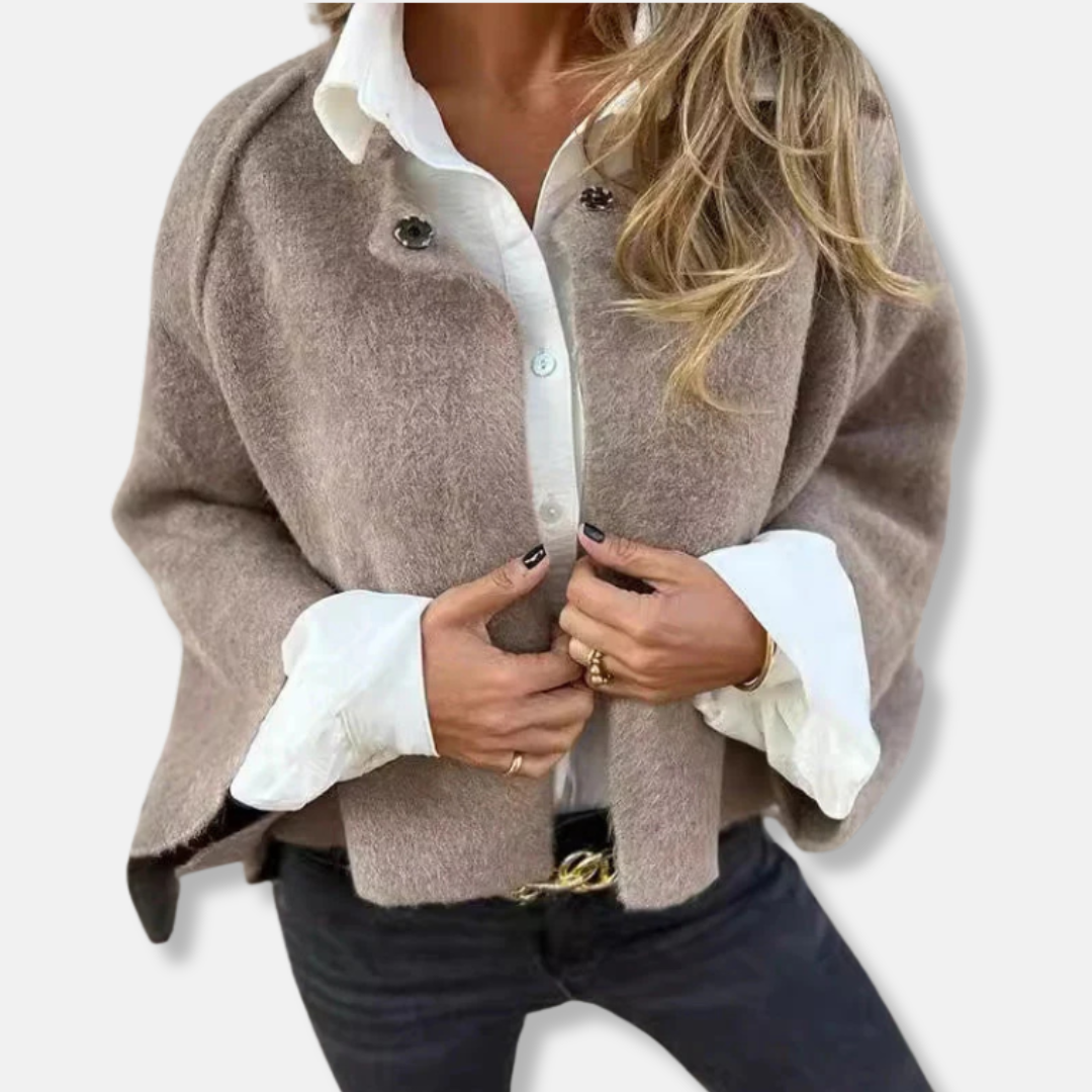 Women’s Cardigan – Oversized Loose Fit – Soft Knit – Collarless Open Front – Long Sleeve