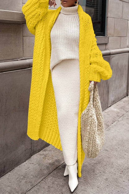 Women’s Cardigan – Wool Knit – Oversized Fit – Long Open Style – Chunky Casual Layer