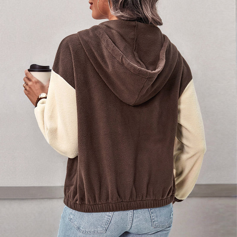 Women’s Hooded Jacket – Fleece Feel – Relaxed Fit – Zip Front – Ribbed Hem & Cuffs
