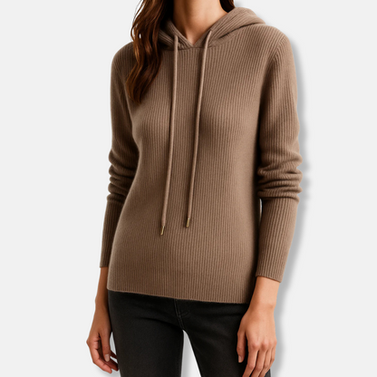 Women’s Hoodie – Relaxed Fit – Ribbed Knit – Raglan Sleeves – Drawcord Hood