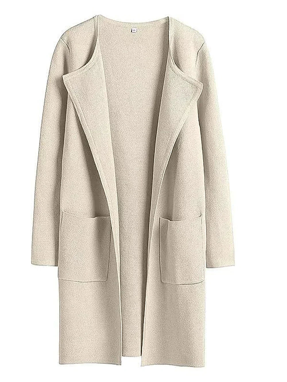 Women’s Knee-Length Coat – Wool Blend – Relaxed Fit – Wide Lapel – Minimalist Style