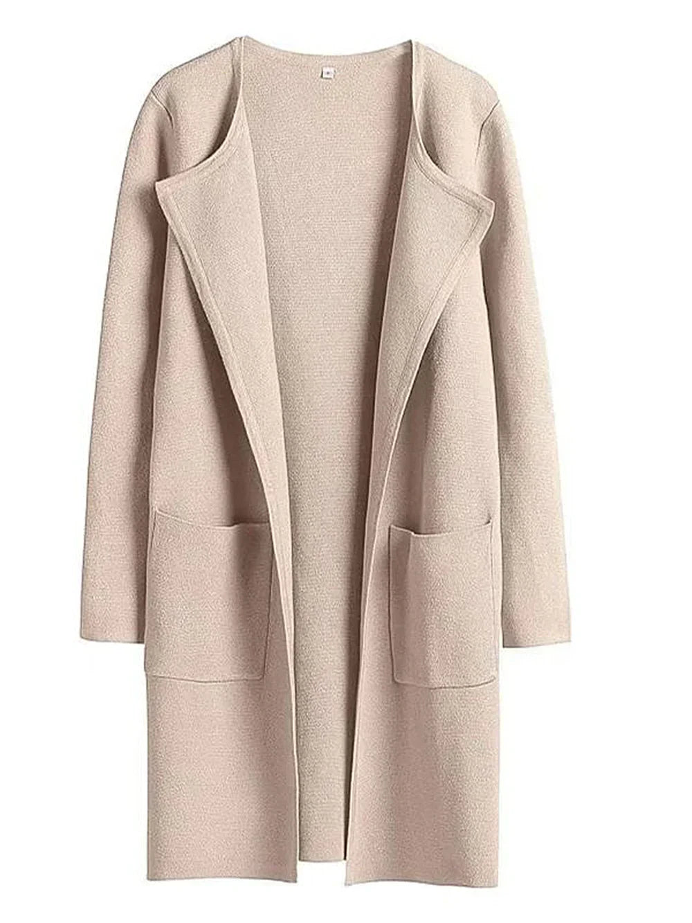 Women’s Knee-Length Coat – Wool Blend – Relaxed Fit – Wide Lapel – Minimalist Style