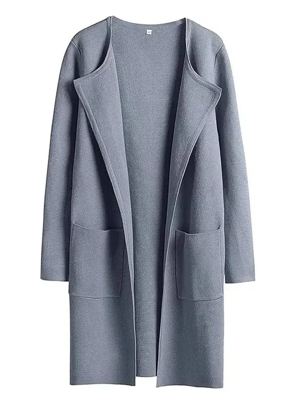 Women’s Knee-Length Coat – Wool Blend – Relaxed Fit – Wide Lapel – Minimalist Style