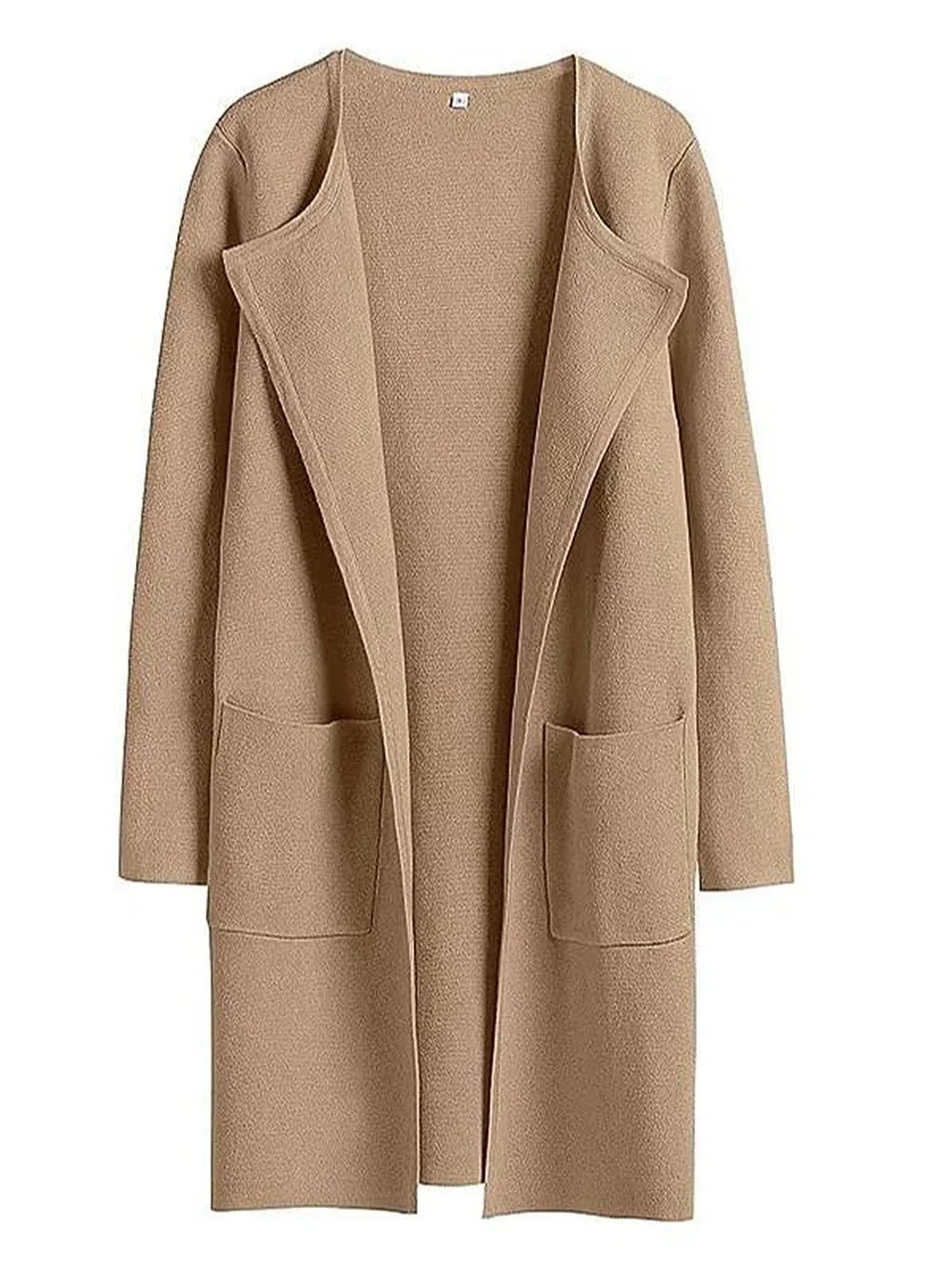 Women’s Knee-Length Coat – Wool Blend – Relaxed Fit – Wide Lapel – Minimalist Style