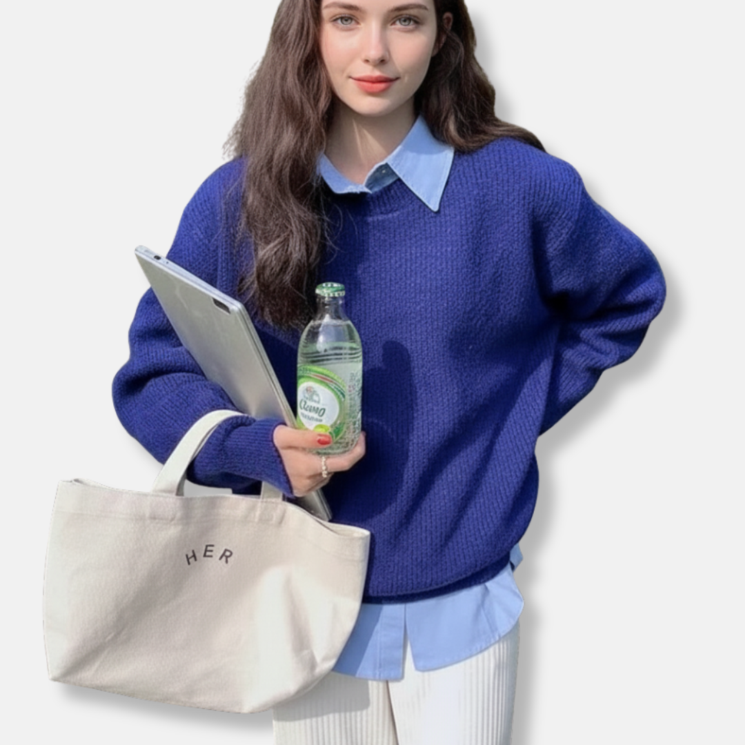 Women’s Knit Sweater – Oversized Fit – Ribbed Wool Blend – Casual Layered Style