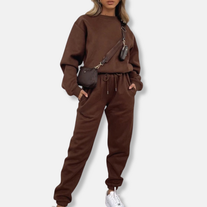 Women’s Loungewear Set – Relaxed Fit Top and Joggers – Soft Knit – Drawstring Waist