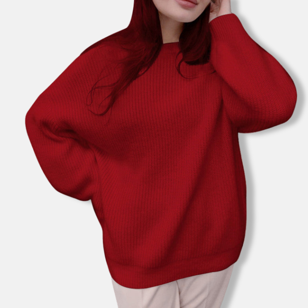 Women’s Oversized Sweater – Ribbed Knit – Relaxed Fit – Long Sleeve Casual Wear