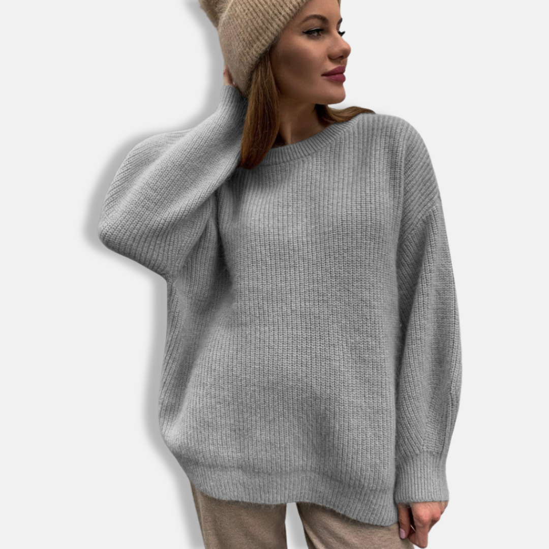 Women’s Oversized Sweater – Ribbed Knit – Relaxed Fit – Long Sleeve Casual Wear