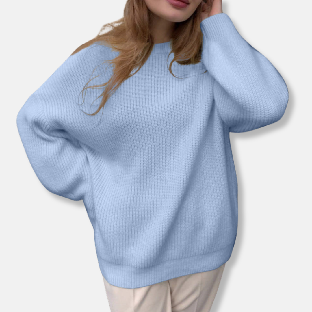 Women’s Oversized Sweater – Ribbed Knit – Relaxed Fit – Long Sleeve Casual Wear