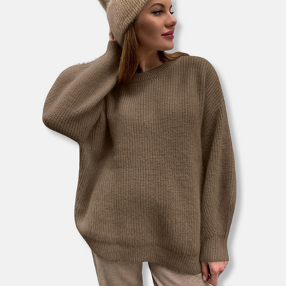 Women’s Oversized Sweater – Ribbed Knit – Relaxed Fit – Long Sleeve Casual Wear